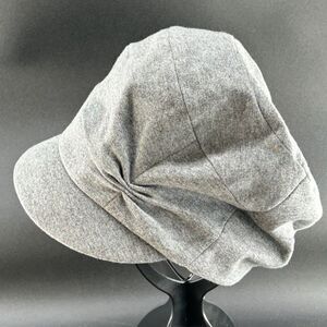 Fancet Gray Cap Sz M 23"D 100% Cott Outer/100% Cott/Poly Lined Adj Band, C.2007